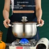 Large Capacity Stainless Steel Double Handle Soup Pot with Lid