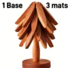 Wooden Tree-Shaped Pot Mat Set